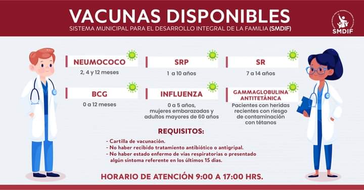 El Sistema Municipal #DIFIxtapaluca te invita a reforzar los cuadros de vacunación. Acude con tu cartilla de vacunación a la unidad DIF Centenario, en la cabecera Municipal.