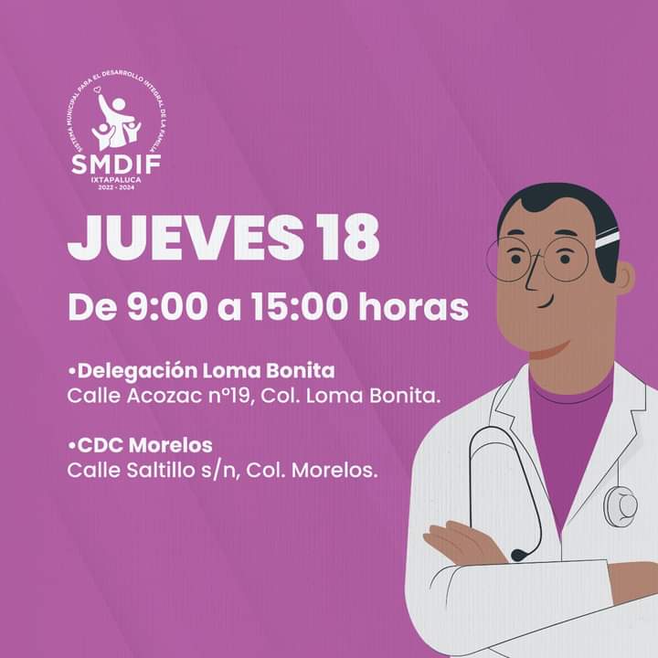 Los esperamos mañana #Jueves en la Delegación de #Loma Bonita y en CDC #Morelos.   9:00 a 15:00 horas            Servicios: - Certificado Médico   - Grupo Sanguíneo RH  - Optometrista